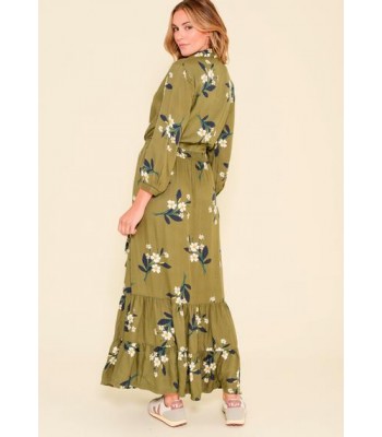 Brakeburn Primrose Olive Maxi Shirt Dress (Green) AW21